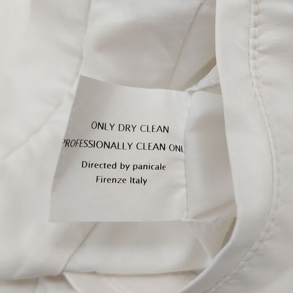 Panicale Italy Trousers Pants Womens 46 White Flat Front Straight Made in Italy - Picture 13 of 13